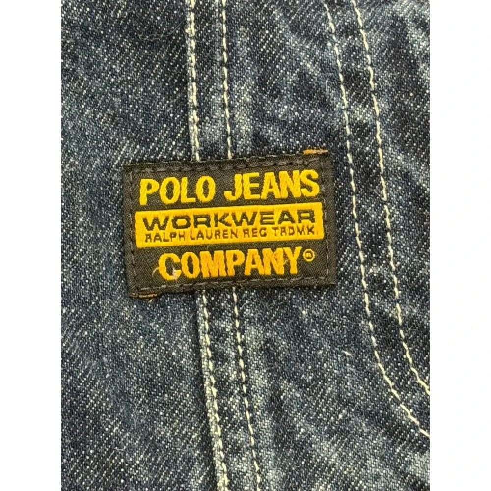 Vintage Y2K 90s Polo Jeans Workwear Ralph Lauren Denim Coveralls Women Size Smal - Picture 10 of 16